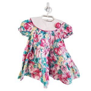 Roanna vintage dress girls 2t floral USA collar